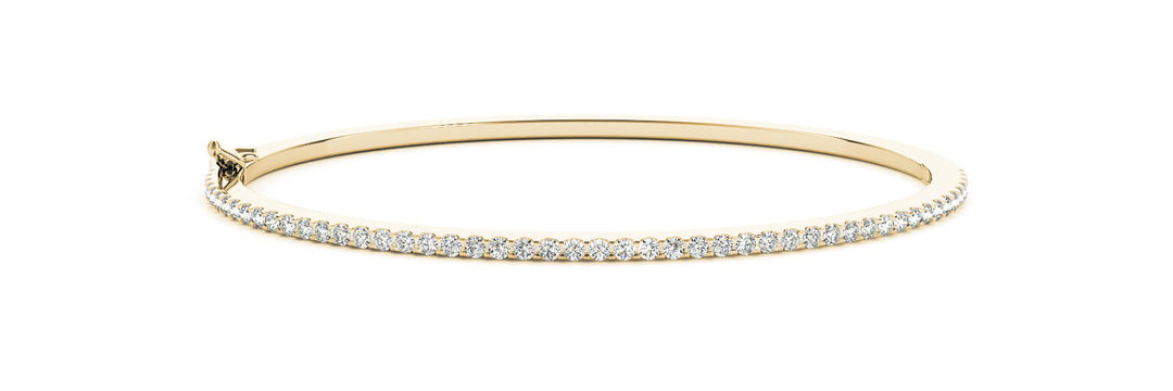 18K Yellow Gold Diamond Fashion Bangle Bracelet