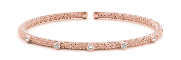 Rose Gold Diamond Stackable Italian Bangle