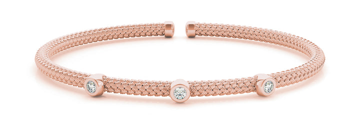 18K Rose Gold Diamond Fashion Bangle Bracelet