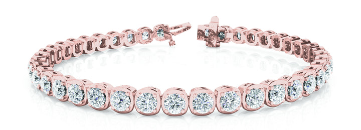 14K Rose Gold 4ct Diamond In-Line Bracelet