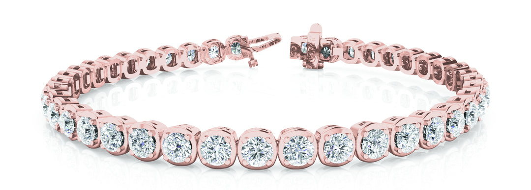 18K Rose Gold 4ct Diamond In-Line Bracelet