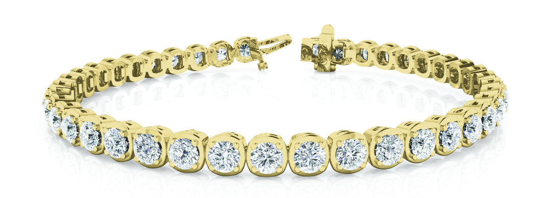 14K Yellow Gold 4 CT Diamond In-Line Bracelet