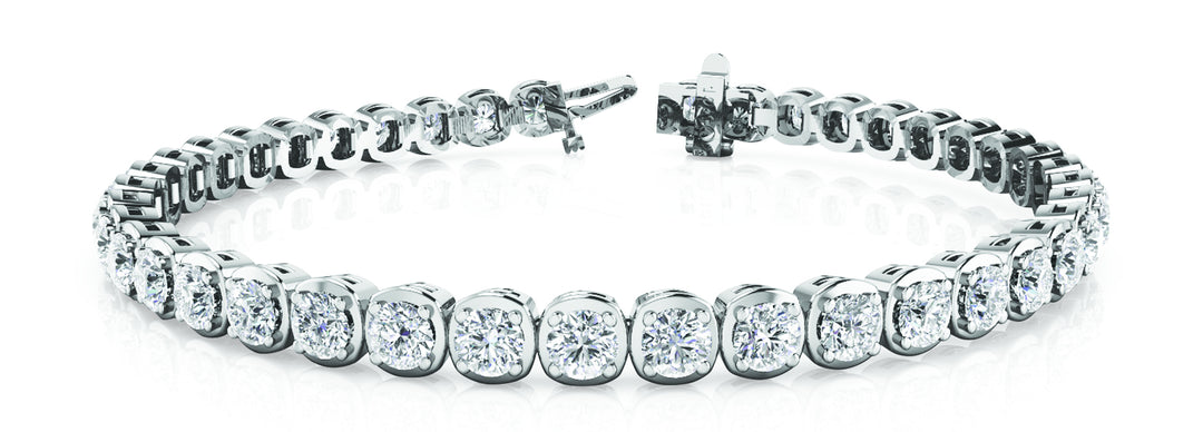 14K White Gold 4 CT Diamond Line Bracelet