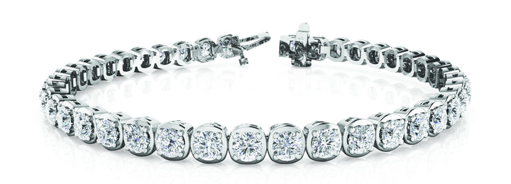 14K White Gold 4 CT Diamond Line Bracelet