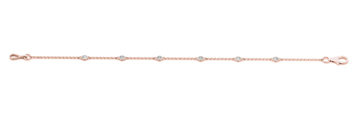 Rose Gold Diamond Accent Fashion Bracelet