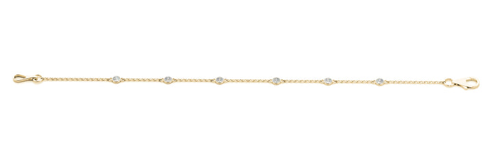 18K Yellow Gold Round Diamond Fashion Bracelet
