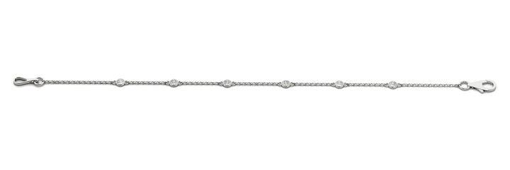 14K White Gold Round Diamond Fashion Bracelet