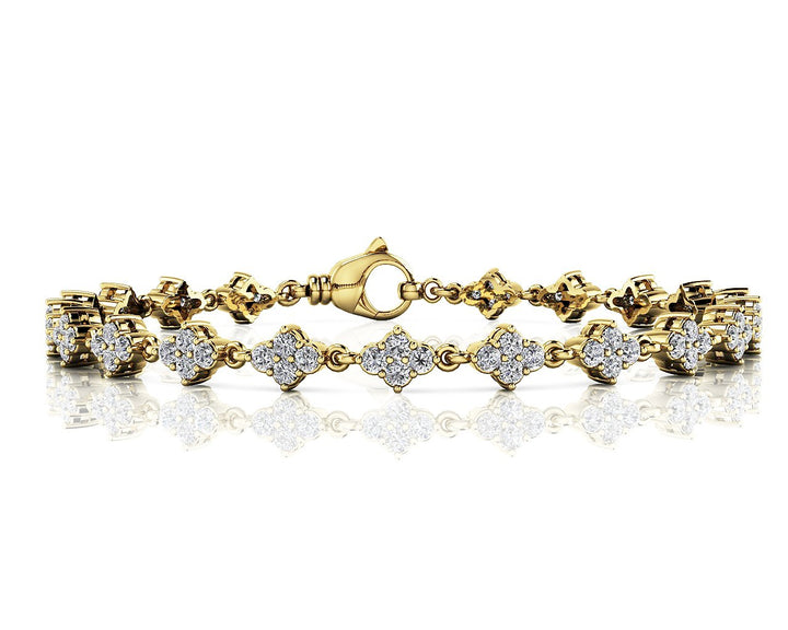 18K Yellow Gold Round Diamond Fashion Bracelet