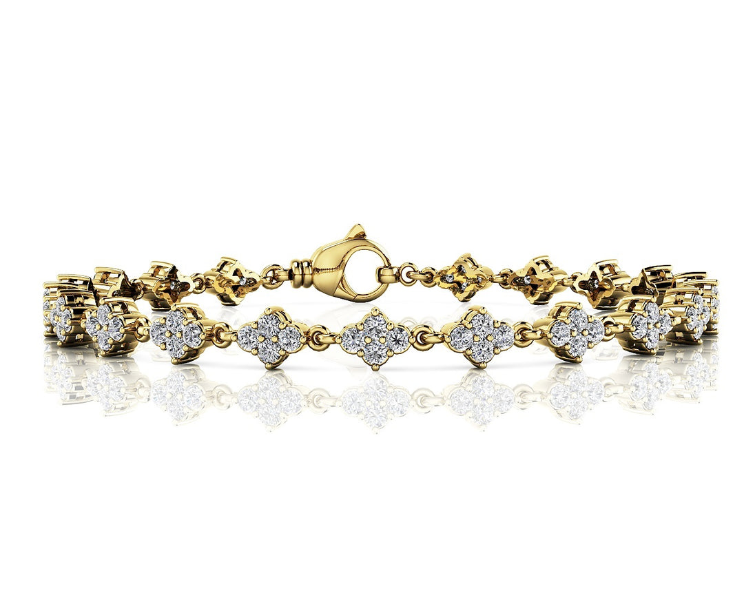 14K White Gold 3ctw Round Diamond Fashion Bracelet