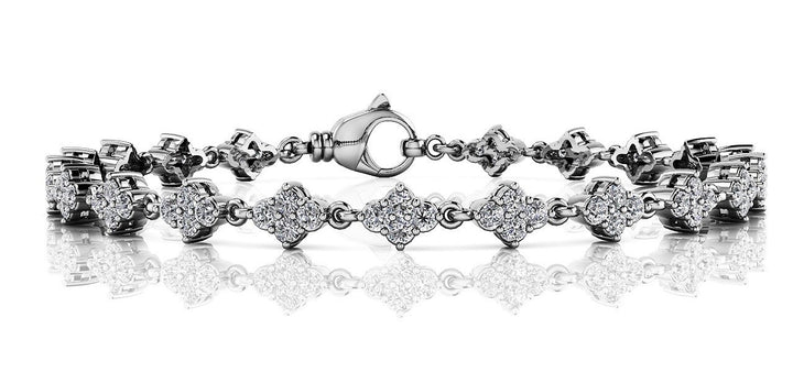 14K White Gold 3ctw Round Diamond Fashion Bracelet