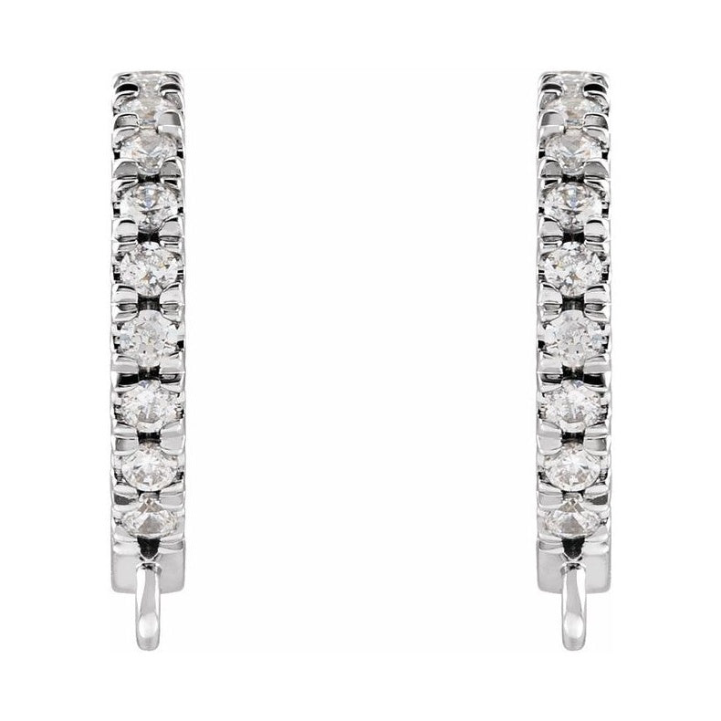 Accented French-Set Hoop Earring Top