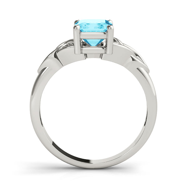 18K White Gold Emerald Diamond Fashion Ring