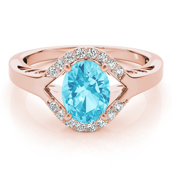 14K Rose Gold Multi-Diamond Oval Statement Ring