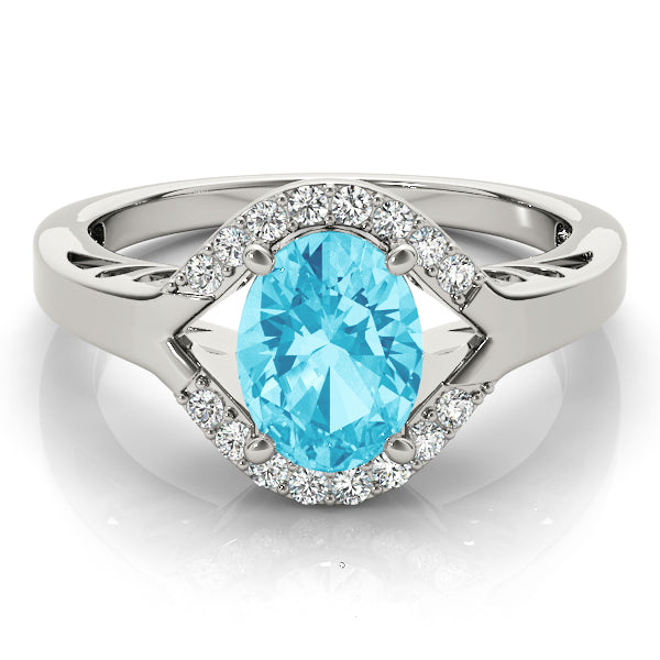 14K White Gold Round Diamond Fashion Ring
