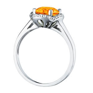 14K White Gold Diamond Oval Fashion Ring