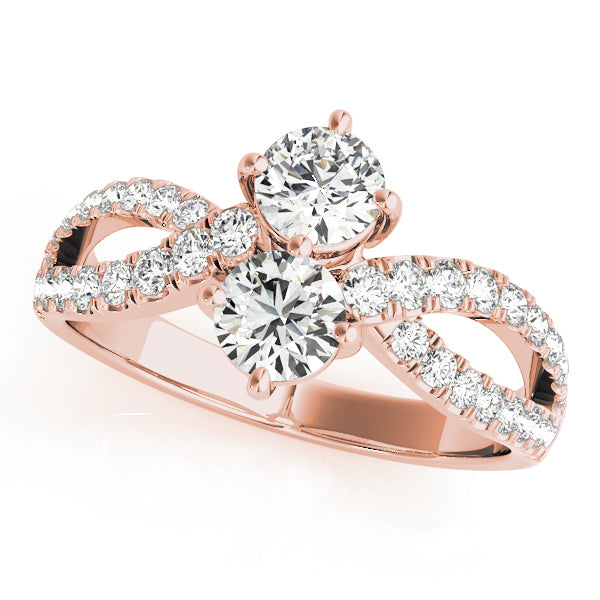 14K Rose Gold Multi-Diamond Fashion Statement Ring