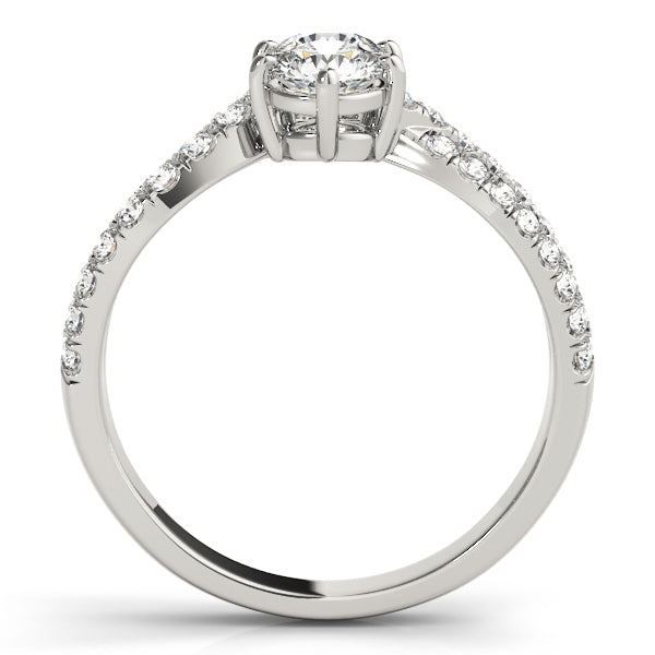 14K White Gold Multi-Diamond Two Stone Ring