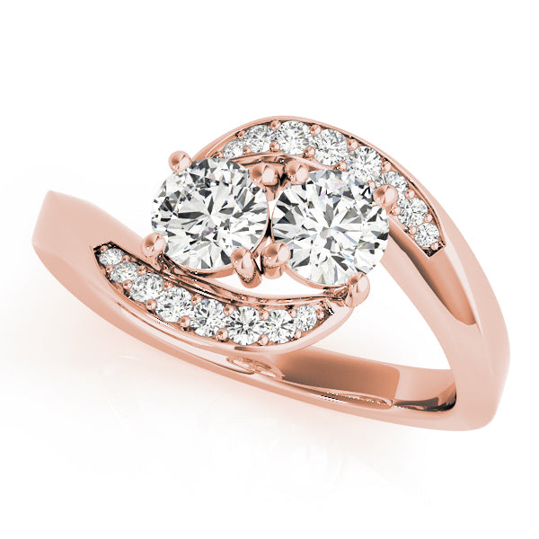 14K Rose Gold Round Diamond Fashion Ring