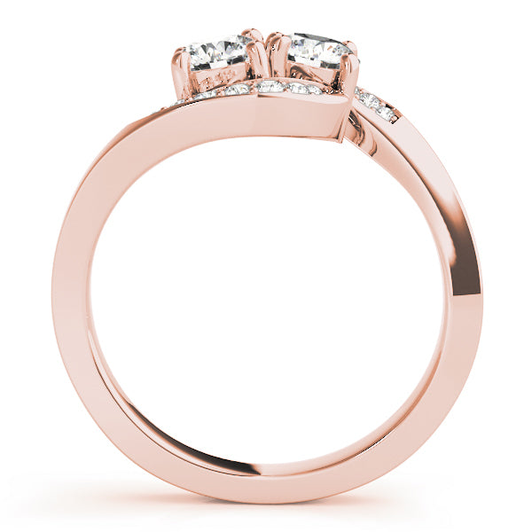 14K Rose Gold Round Diamond Fashion Ring