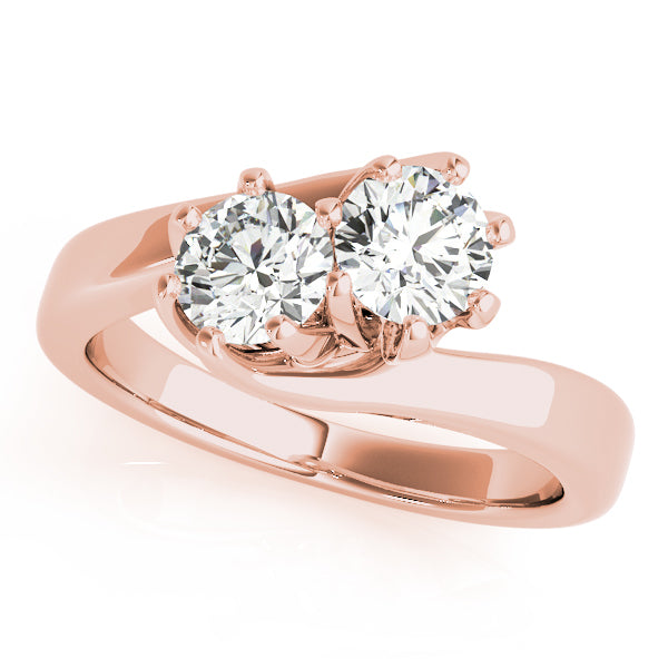 Rose Gold 1ctw Round Diamond Two-Stone Ring