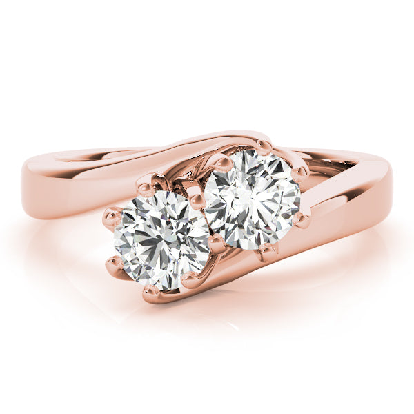 18K Rose Gold 1/2 ct Diamond Two-Stone Ring