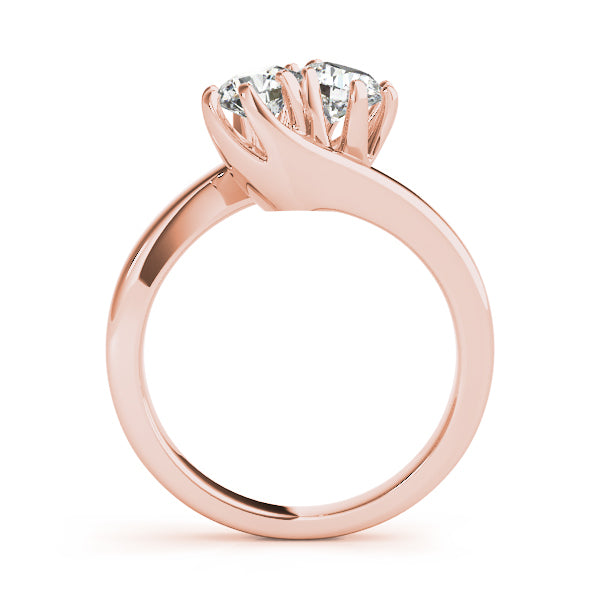 18K Rose Gold 1/2 ct Diamond Two-Stone Ring