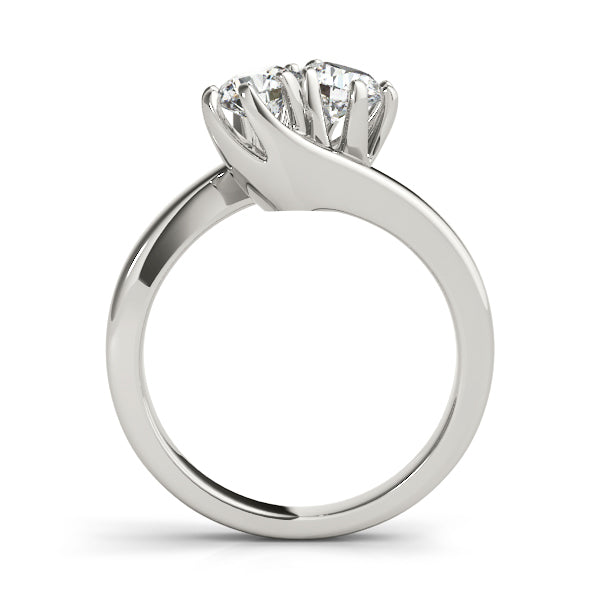 14K White Gold 1ctw Round Diamond Two-Stone Ring
