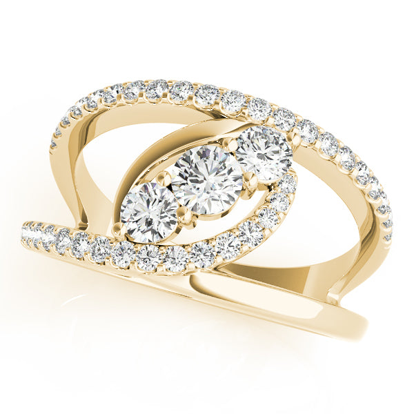 18K Yellow Gold Multi-Diamond Fashion Statement Ring