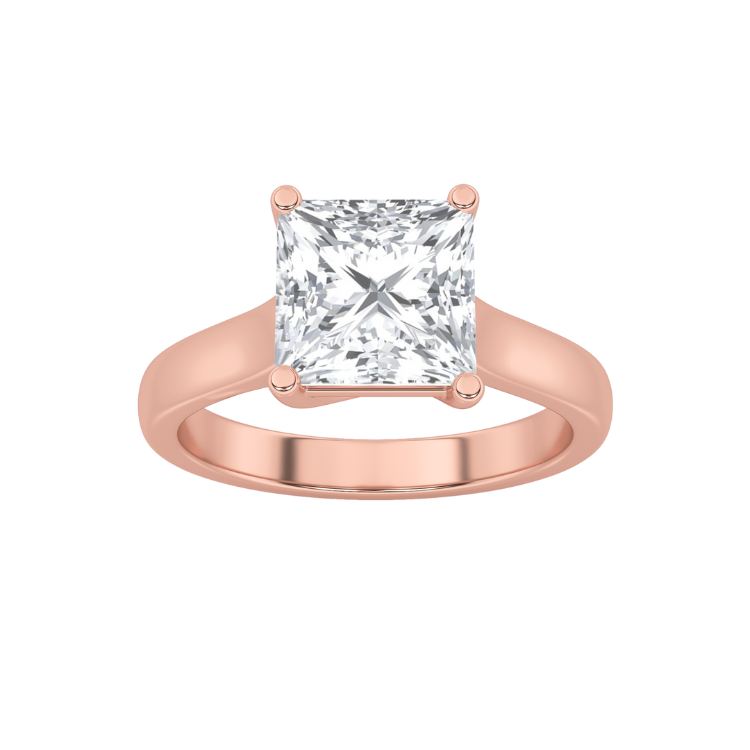 14K Rose Gold 1ctw Lab Diamond Solitaire Ring Sz7