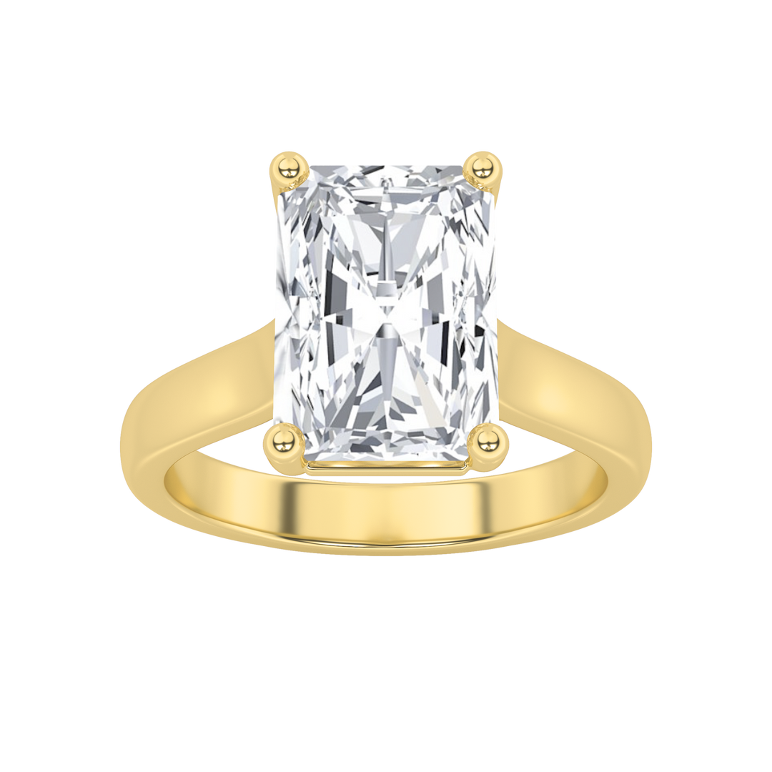 14K Yellow Gold 1ct F+VS Lab Diamond Ring, Size 7