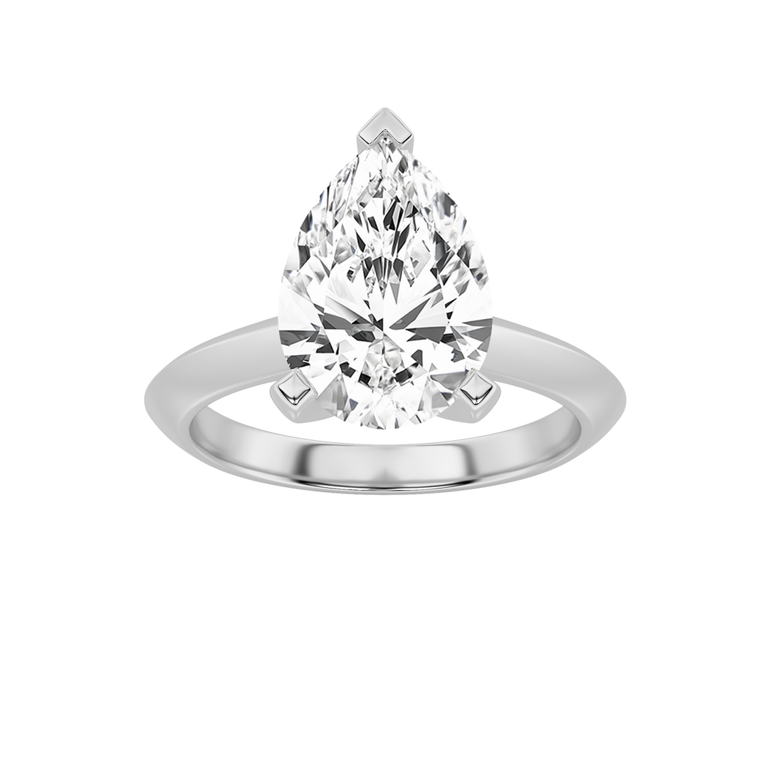 14K White Gold 2ct Lab Diamond Ring, F Color VS+