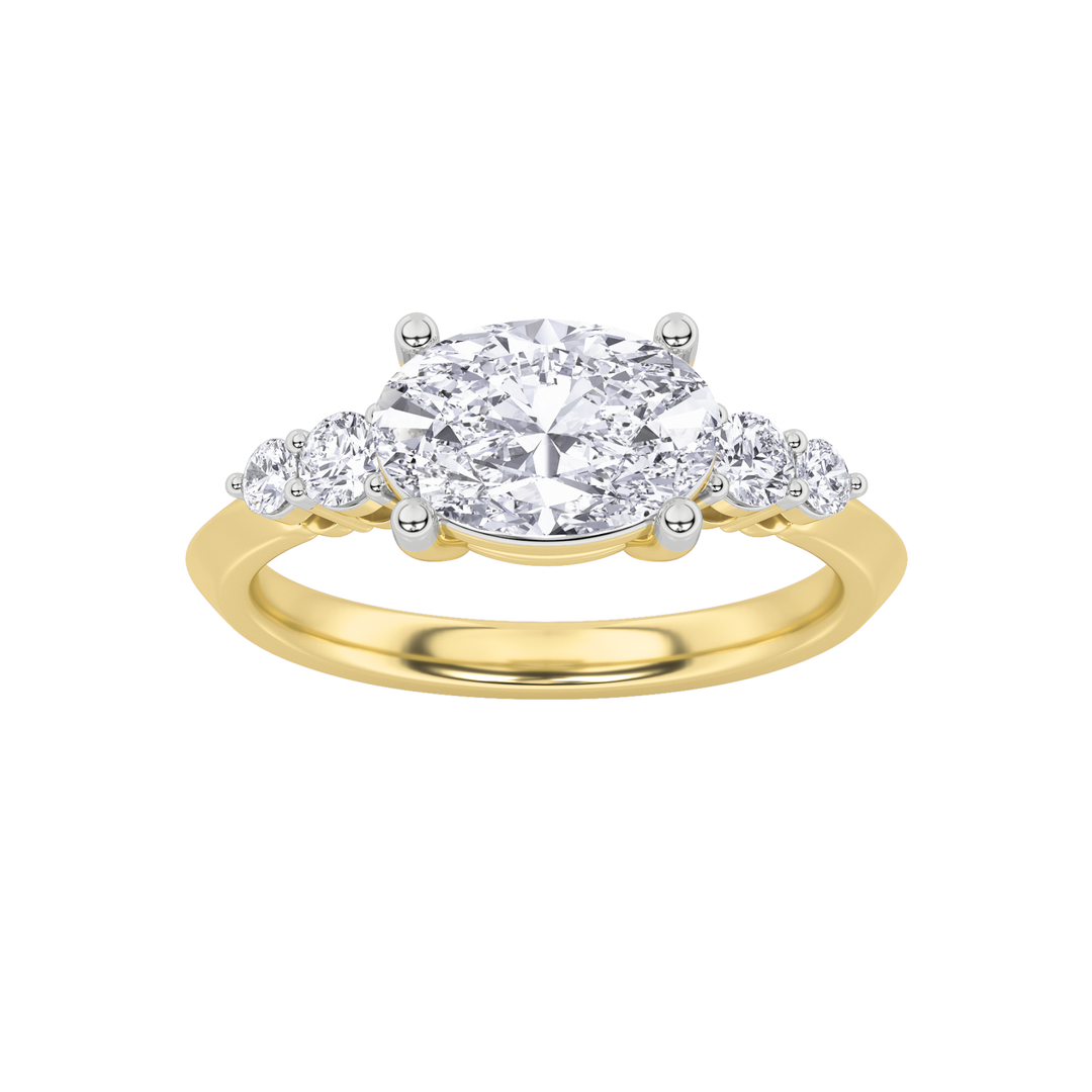 14K White Gold 1.5ct F-VS+ Lab Diamond Oval Ring Sz7