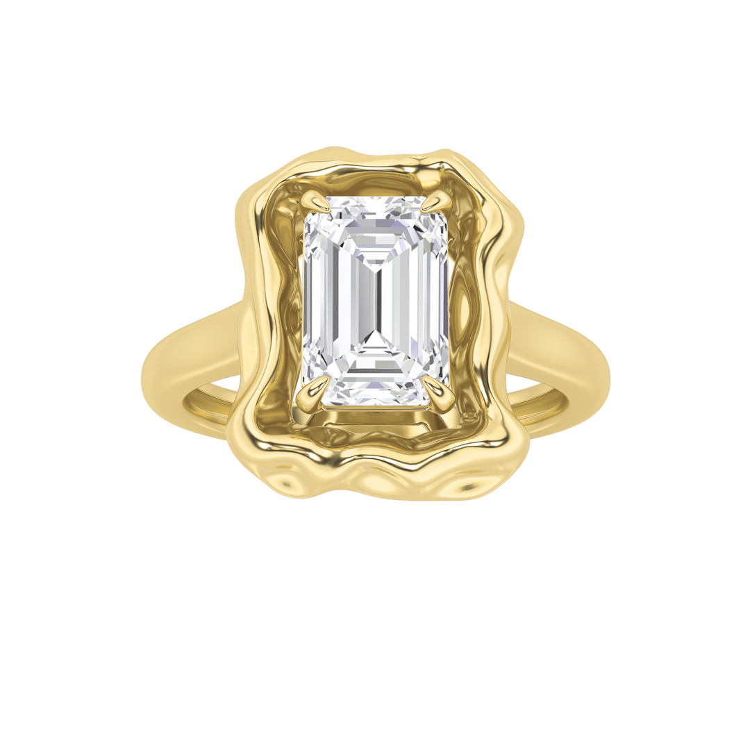 14K Yellow Gold 1.5ct Lab Diamond Ring Sz 7