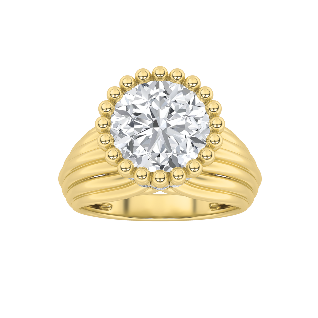 14K Yellow Gold 2.5ct Lab Diamond Ring Sz 7