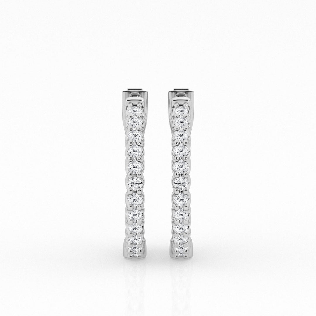 14K White Gold Lab Diamond Hoop Earrings (2.5 cttw)