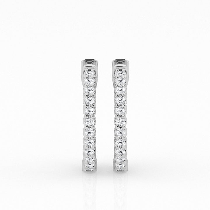 14K White Gold Lab Diamond Hoop Earrings (2.5 cttw)