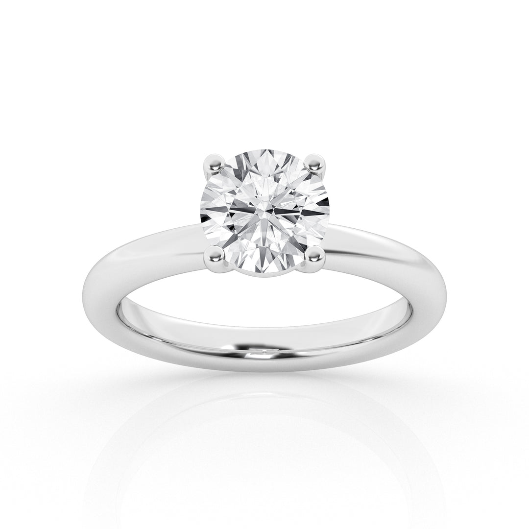 Brilliant 4ct Lab Diamond Solitaire Ring in 14K White Gold