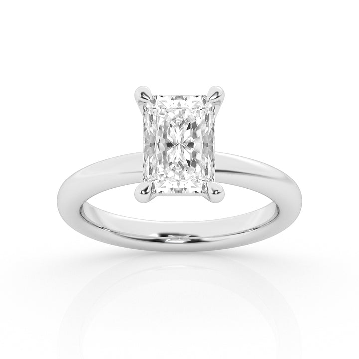 14K White Gold 2ct Radiant Lab Diamond Solitaire Ring