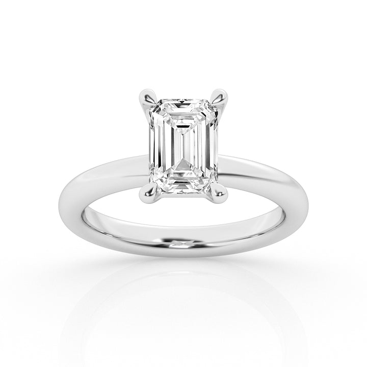 Timeless 2ct Emerald Cut Lab Diamond Solitaire Ring in 14K White Gold