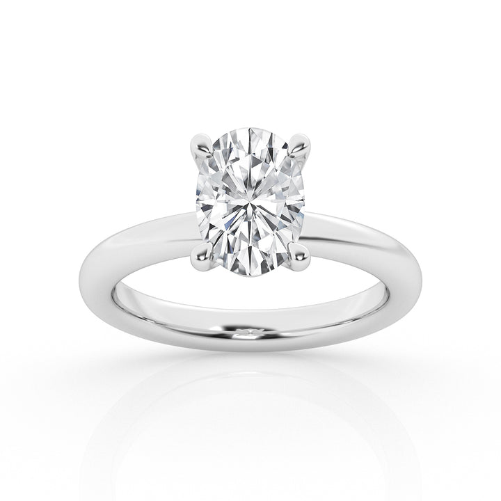14K White Gold 1.5ct Oval Lab Diamond Solitaire Ring