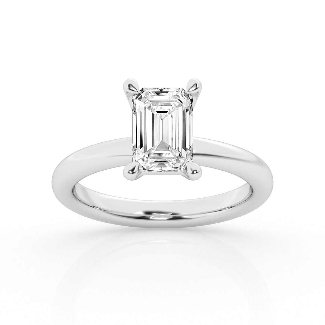 Elegant 1ct Emerald Cut Lab Diamond Solitaire Ring
