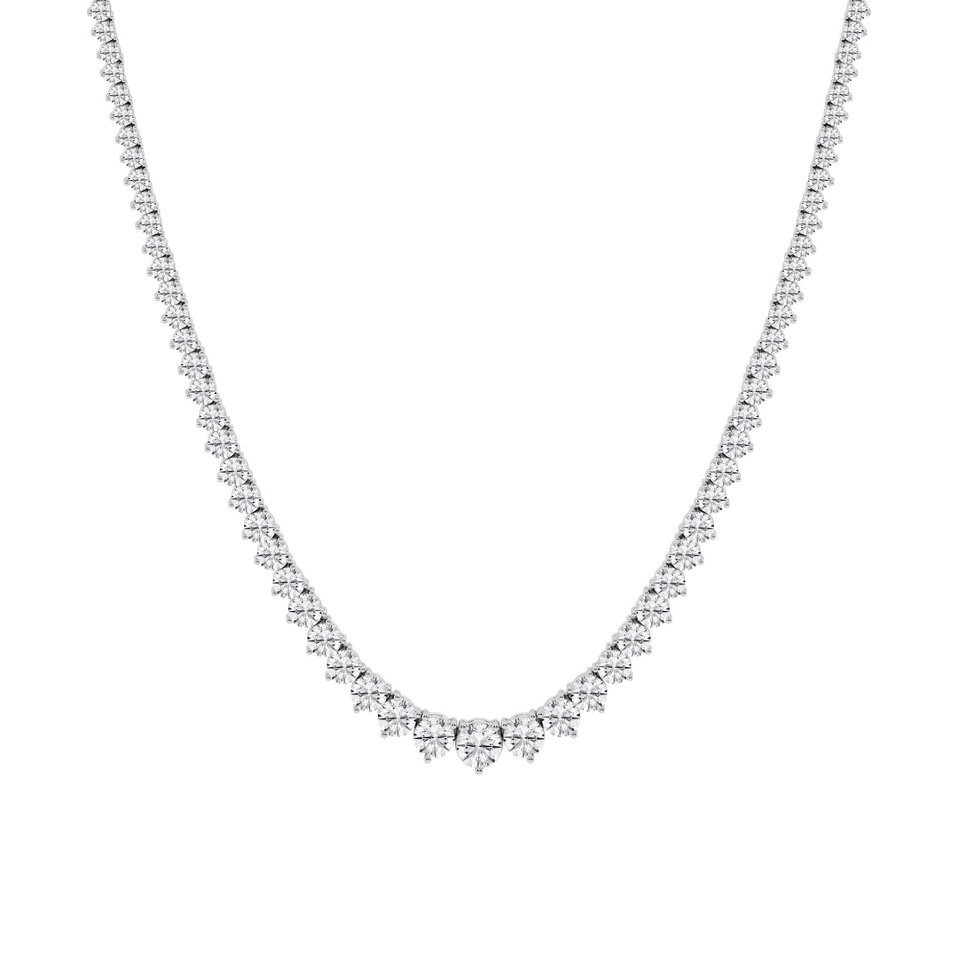 15 Carat Lab Diamond Rivera Necklace in 14K White Gold