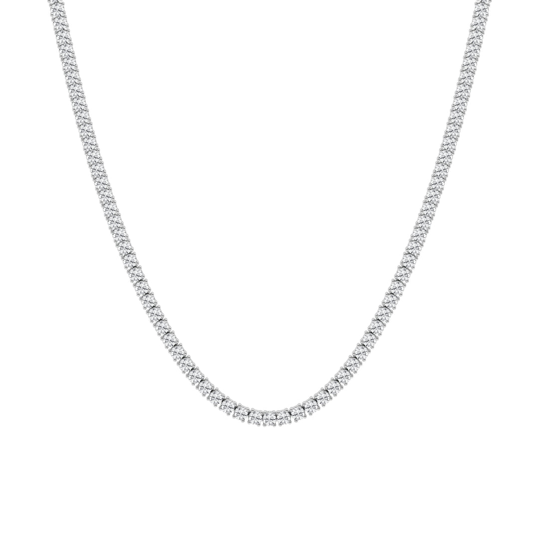 15 CT Lab Diamond Tennis Necklace in 14K White Gold