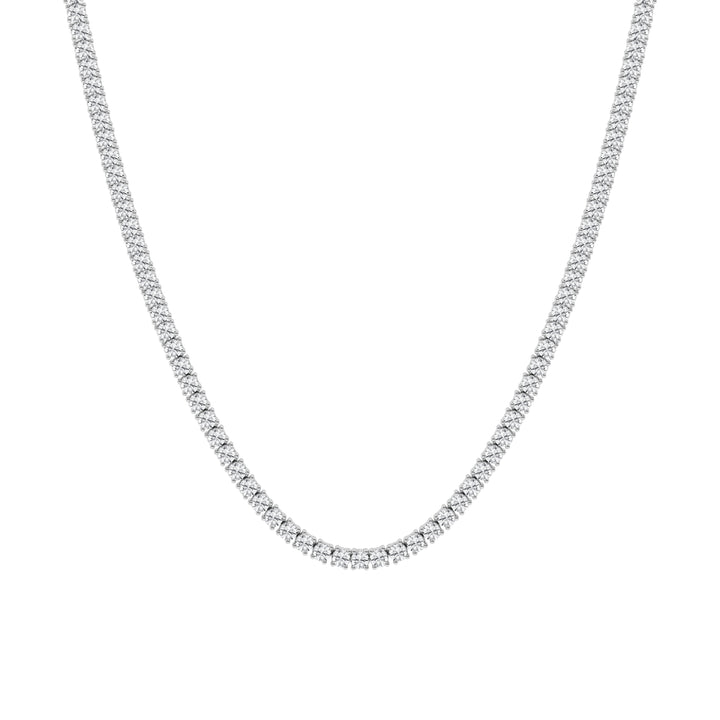 15 CT Lab Diamond Tennis Necklace in 14K White Gold