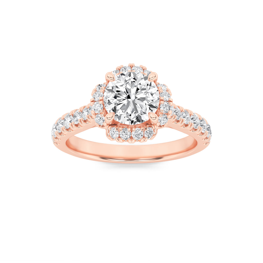 14K Rose Gold 1.5ct Lab Diamond Solitaire Ring Sz 7