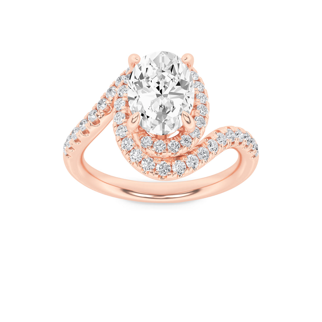 14K Rose Gold 1.9ctw Oval Lab Diamond Ring Sz 7