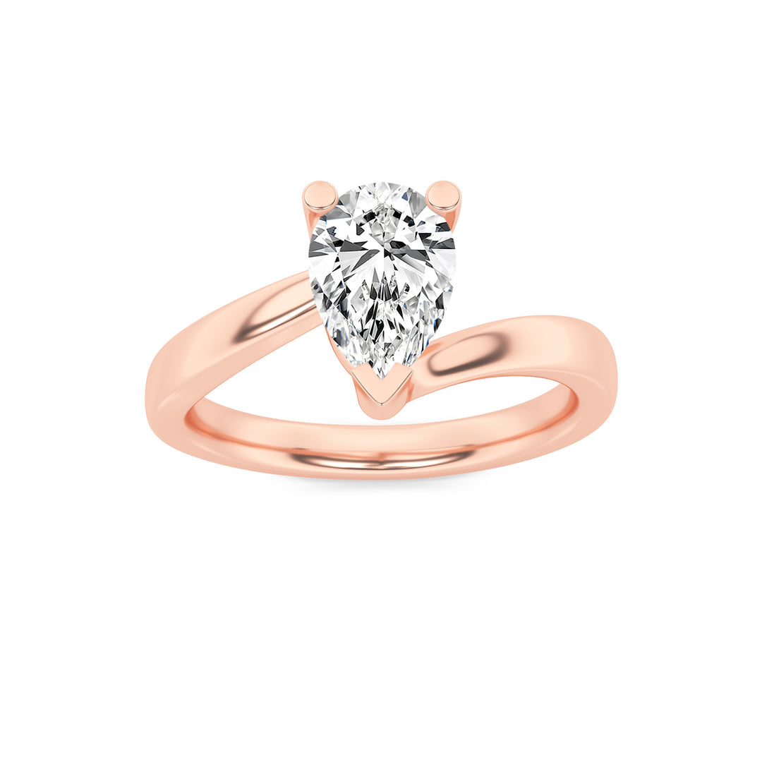 18K Rose Gold 1ct Lab Diamond Ring, F Color VS+