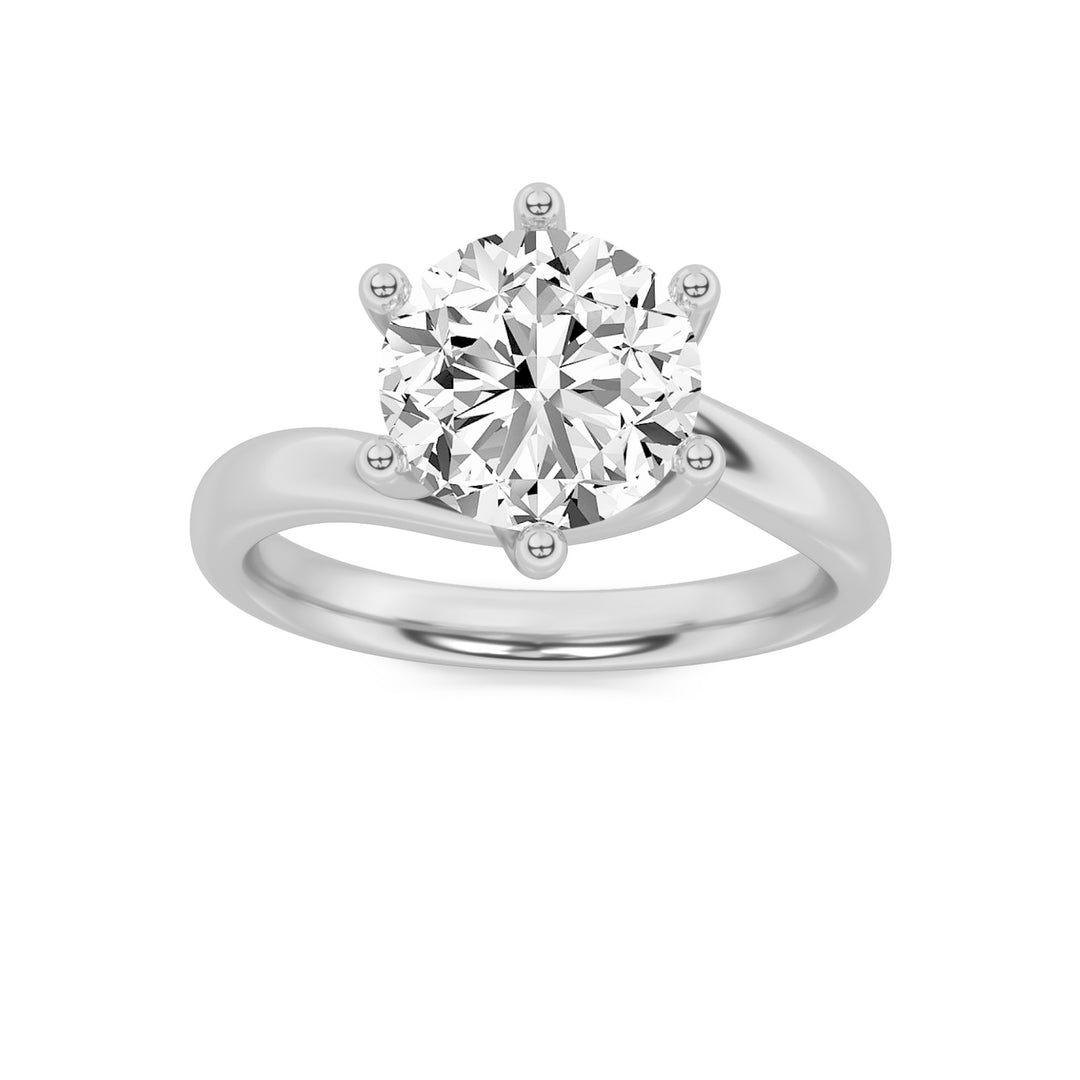 14K White Gold 2ct Lab Diamond Ring, F Color VS+ Size 7