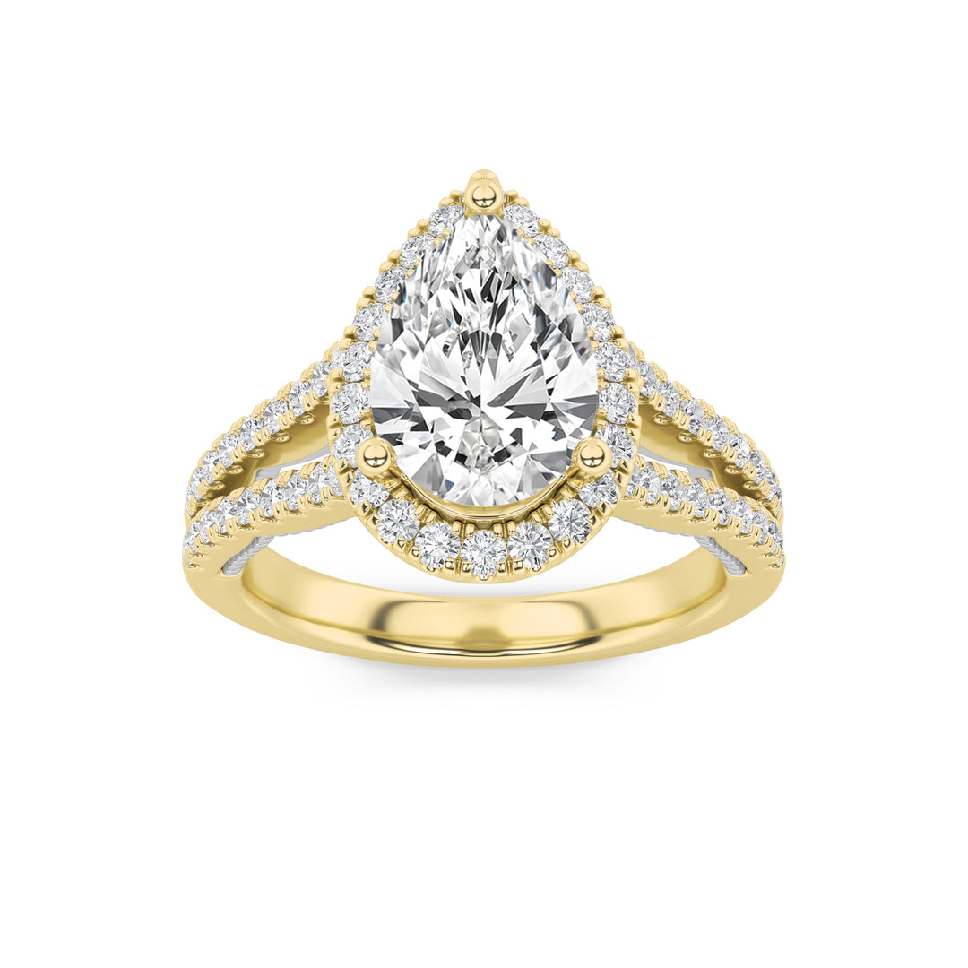 14K WG Lab Diamond Pear Ring 2ctw G VS+ Sz 7