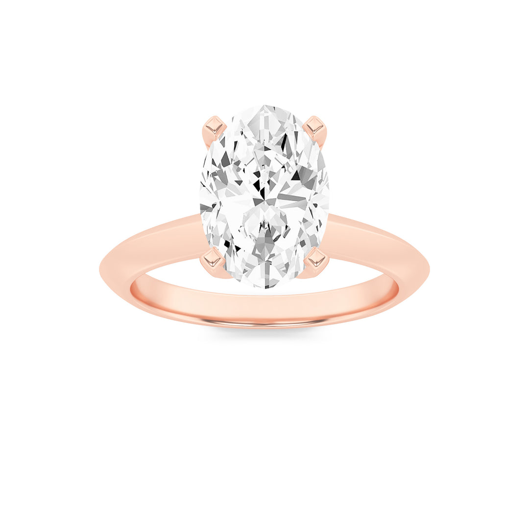 18K Rose Gold 2ct Oval Lab Diamond Ring Sz 7